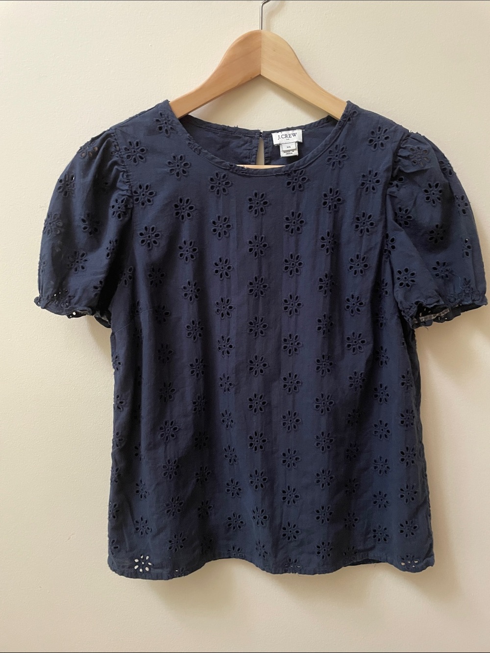 J. Crew Eyelet Puff Sleeve Top